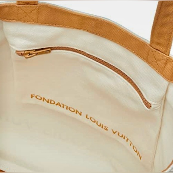 Louis Vuitton Limited Edition Fondation Tote Bag in Cream and Tan - Picture 7 of 16